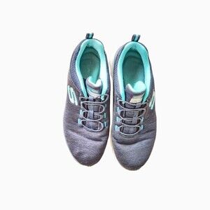 Skechers Womens Fashion Fit Up A Level Blue Running Shoes Sneakers Sz 7